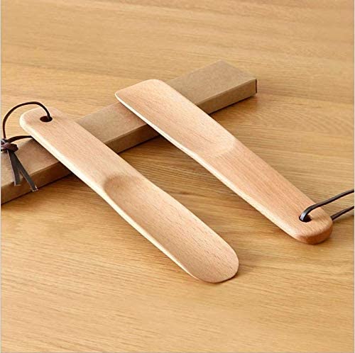 Milai Shoe Horns,Wooden Shoe Horn Beech Shoe Horn Long Handle shoe horns with Leather Strap Comfortable Shoe Horns with Long Handle Slim Shape for Men Women(Strong Wood) - Image 3