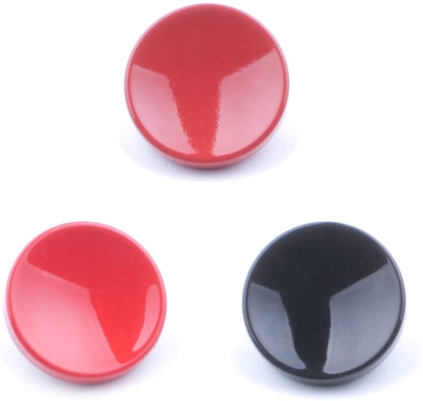 VKO Metal Soft Shutter Release Button,Delicate Camera Shutter Button Black Red Dark-red 11mm Concave Surface(3 Pack)