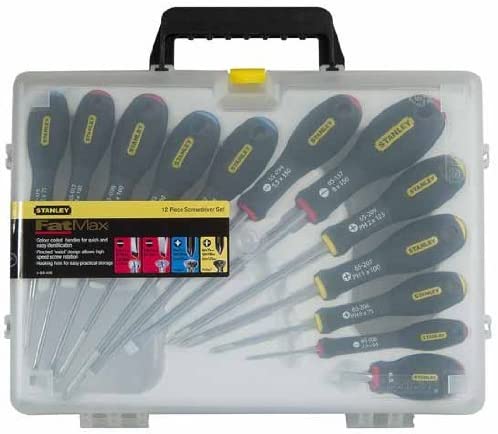 Stanley STA565426 Fatmax 12 Piece Screwdriver Set, 6.0 cm*34.0 cm*28.0 cm, Yellow and Black
