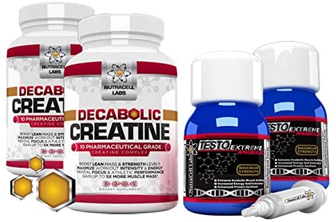 2 Month Anabolic Muscle Stack: Testo Extreme Anabolic & 10 Blend Decabolic Creatine
