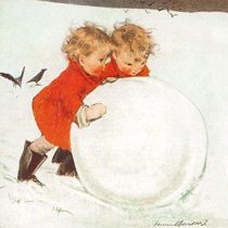 Charity Christmas Cards - Pack of 8 - Rolling The Snowball