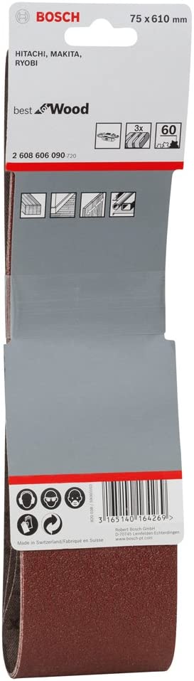 Bosch 3X PRO Paint on Wood and Hardwood X440 Sanding Belt for Sanders (for Paint on Wood Hardwood, 75 x 610 mm, Grit 60 - Image 2