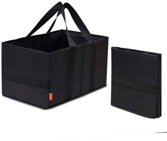 achilles Smart-Box Folding Shopping Bag Folding Basket Folding Box Picnic Basket Folding Bag Storage Organizer Storage Box Transport Box Transport Basket Black 37x23x21cm