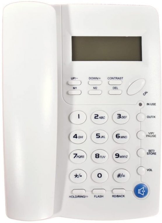 Ornin Y043 Corded Telephone with Speaker, Display, Basic Calculater and Caller ID(White) - Image 2