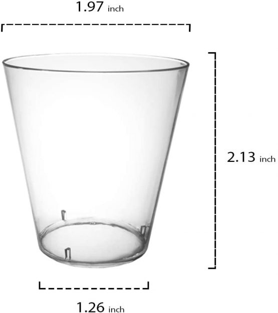 Party Essentials N25021 50 Count 2 oz Shot Glasses, Plastic, Clear - Image 2