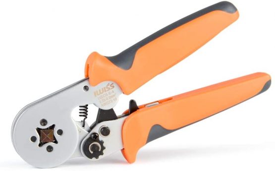 IWISS Bootlace Ferrule Crimping Tools, Used for 0.25-10.0mm² End-Sleeves Cable Ferrules,Self Adjustable Ratcheting Wire Crimper-Square Crimp Type