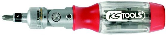 KS Tools 911.2470 1/4" Ratchet bit screwdriver, 190mm