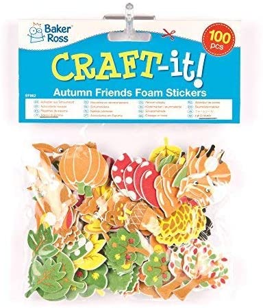 Baker Ross EF862 Woodland Friends Foam Stickers, Puffy Scrapbook Stickers in Fun Foam Shapes (Pack of 100) - Image 3