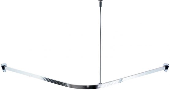 Ridder 520000-350 Shower Curtain Rail 90 x 90 cm Polished Aluminium
