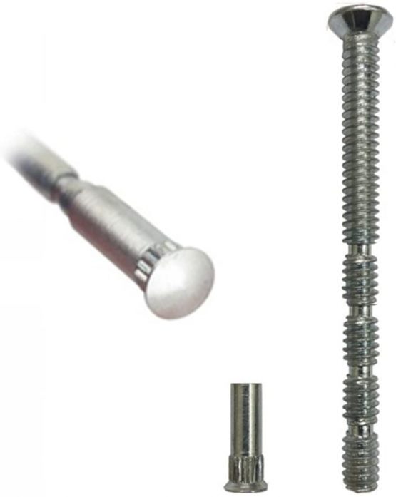 2 x M5 Chrome Bolt and Sleeve Patio Door Handle Connecting Screws Fixings and Sleeve , Male to Female, for Door Handle, Knobs, Escutcheons