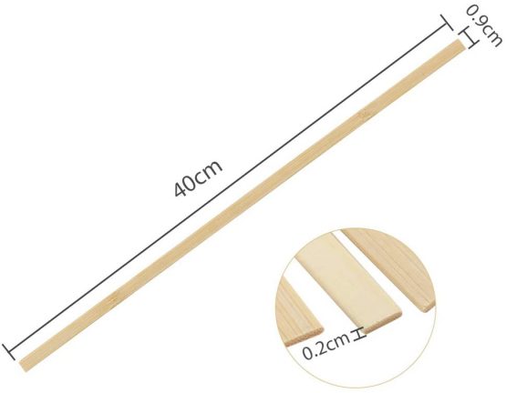 Pllieay 60 Pieces Bamboo Sticks Wooden Craft Sticks Extra Long Sticks for Making Star Lanterns and Other Crafts (40CM Length × 0.9CM Width) - Image 2