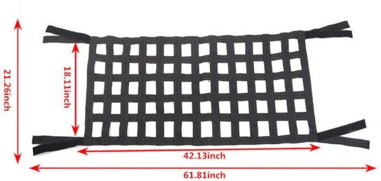 Dyda6 Mesh Cargo Net, Comfort Elastic Auto Roof Hammock Top Rest Bed Net Waterproof Cargo Cover Net for 07-18 Jeep Wrangler YJ TJ JK JKU JL JLU, Heavy Duty Oxford - Image 3