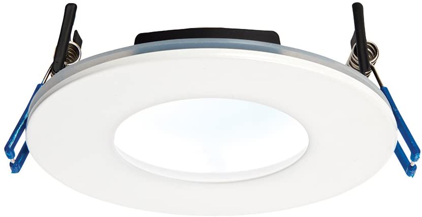 Saxby OrbitalPLUS 9W Matt White Die Cast Aluminium IP65 Cool White Recessed Anti Glare Fire Rated LED Downlight