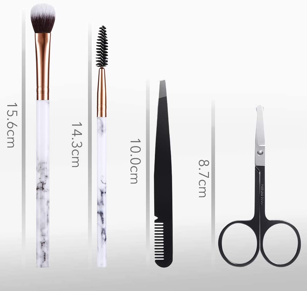 Makeup Brushes Set DUAIU 16PCS Vegan Synthetic Make up Brushes Foundation Eyeshadow Concealer Eyebrow Black Marble Brush Set including Makeup Brush Holder and Gift Box - Image 4