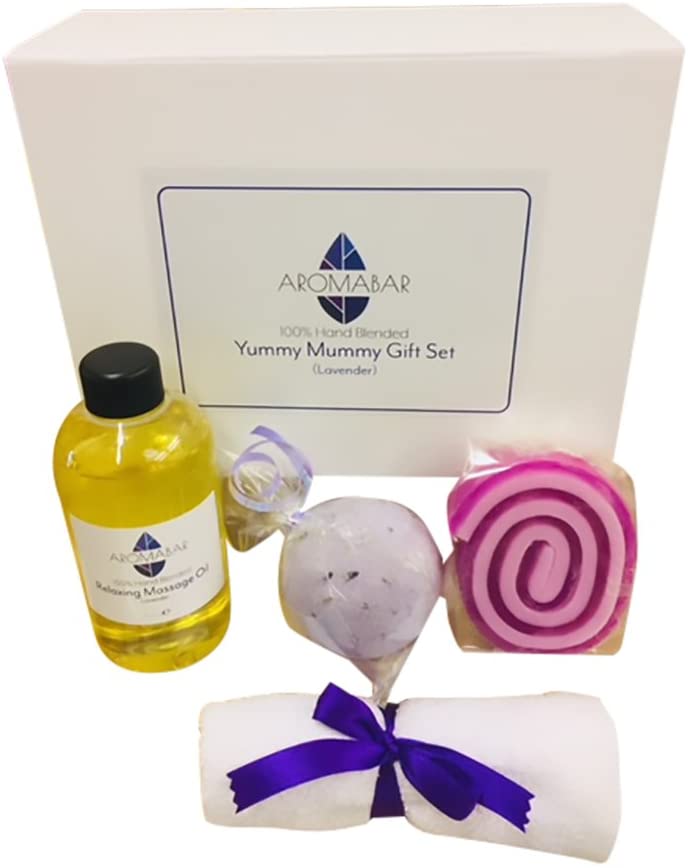 Yummy Mummy Gift Set including Relaxing Lavender Massage Oil
