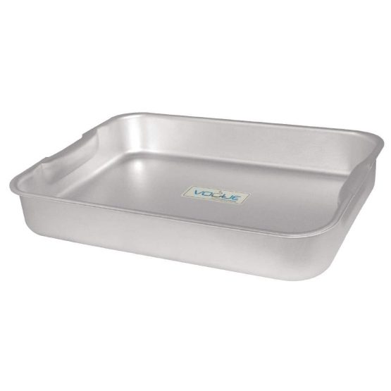 Vogue Aluminium Roasting Dish 420 X 311 X 70 mm Baking Oven Tray Roaster, Silver - Image 2