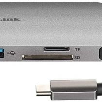 D-Link DUB-M810 8-In-1 USB-C Hub with Power Delivery, HDMI 1.4, Gigabit Ethernet RJ-45, 3 USB 3.0 Ports, SD/MicroSD Reader for MacBook Pro 2016 or later, MacBook Air 2018, Chromebook, Surface Pro 7