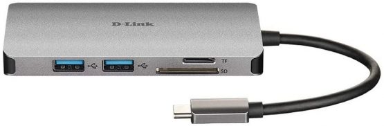 D-Link DUB-M810 8-In-1 USB-C Hub with Power Delivery, HDMI 1.4, Gigabit Ethernet RJ-45, 3 USB 3.0 Ports, SD/MicroSD Reader for MacBook Pro 2016 or later, MacBook Air 2018, Chromebook, Surface Pro 7