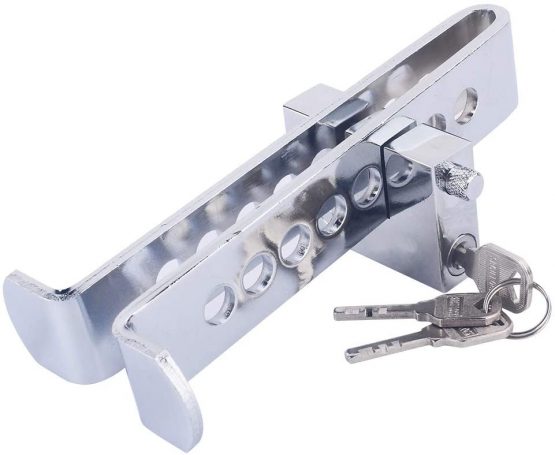 Clutch Pedal Lock, Stainless Steel 8 Holes Car Pedal Lock Clutch Lock Car Brake Lock Car Pedal Lock Anti-theft Device Car Lock Security Accessories