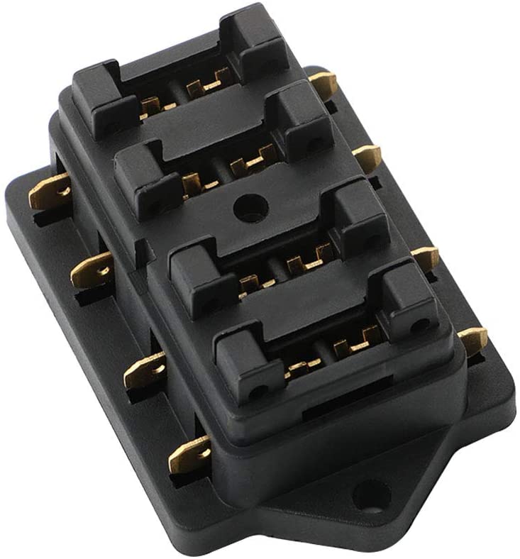 QitinDasen Premium 4-Way Car & Boat Blade Fuse Box with Damp-Proof Cover, Universal Standard Fuse Holder, and 10 Free Pieces (12V/24V) - Image 4