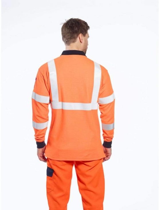 Portwest Flame Resistant RIS Polo Shirt, Color: Orange, Size: XL, FR76ORRXL - Image 4