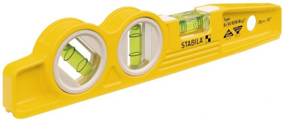 Stabila 16672 81 SV REM W45 Rare Earth Magnetic Torpedo Level 25cm Fixed, Yellow/Black - Image 2