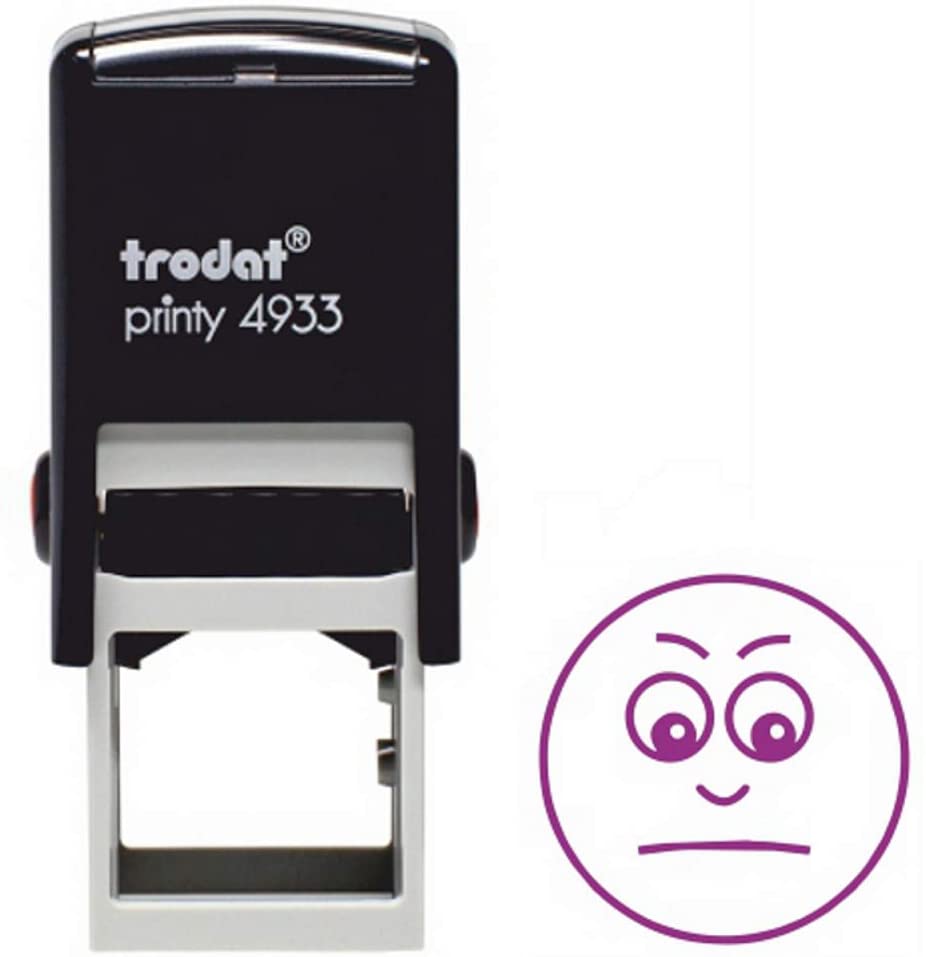 Trodat Teacher "Gloomy Face" Classmates Education Stamp, Violet Ink, Small
