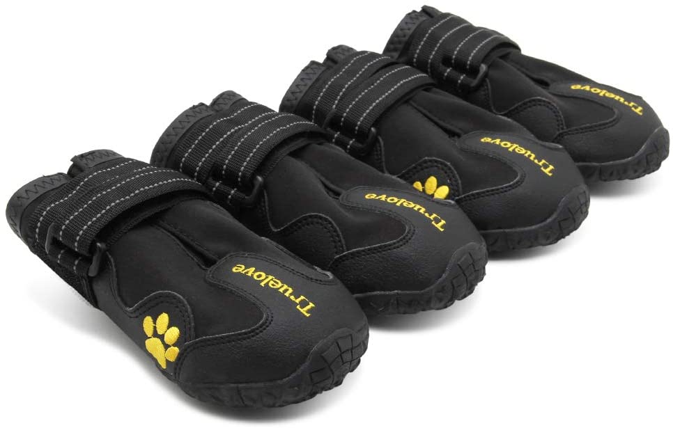 MOKCCI Truelove Dog Boots Waterproof Dog Shoes with Reflective Straps for Small Medium Large Dog Outdoor, Black, 7#(Pack of 4) - Image 4