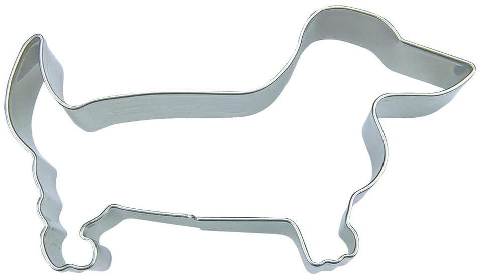 Staedter Dachshund Shape Cookie Cutter, Stainless Steel, Silver, 6.6x5.2x3.8