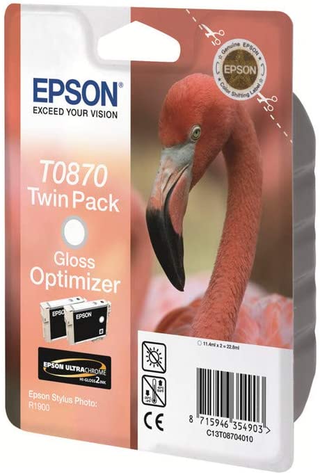 Epson Original C13T08704010 UltraChrome Hi-Gloss2 Gloss Optimizer Ink Cartridge(Twin Pack), Genuine, Glossy - Image 3