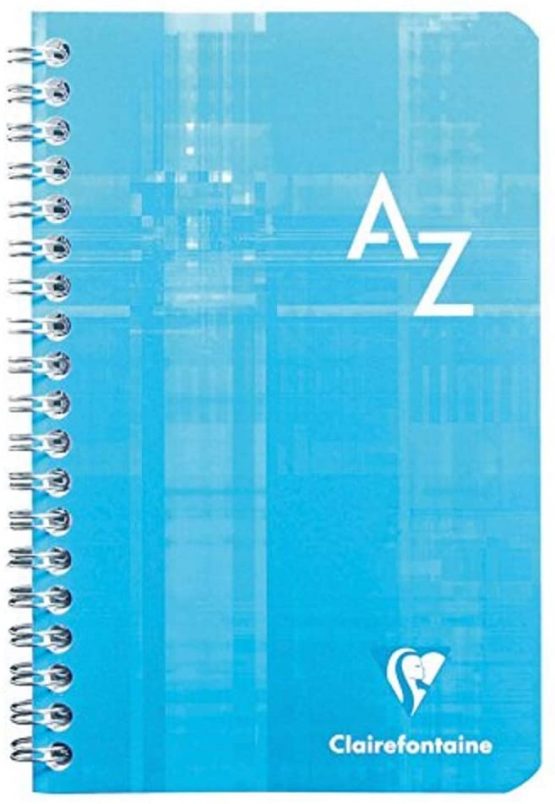 Clairefontaine 68698C - Wirebound Indexed Notebook, 11 x 17 cm, 50 pages, 90 g, Séyès, laminated cover, Random colour
