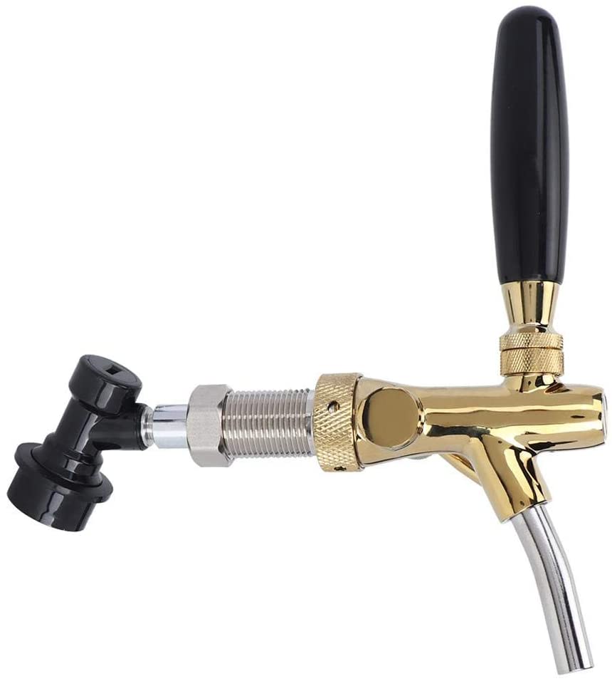 Duokon Beer Keg Dispensers Stainless Steel Adjustable Beer Faucet Tap with Ball Lock for