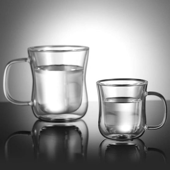 ecooe Double Walled Espresso Coffee Glass Cups Glasses Tea Dessert Borosilicate Glasses 120ml Set of 2 - Image 3