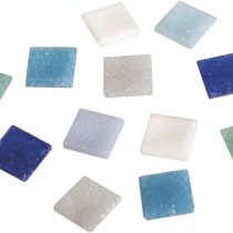 RAYHER Mosaic Tiles Bucket for Arts and Crafts, Glass, Blue Shades, 1x1 cm, 1 kg, 1300-Piece