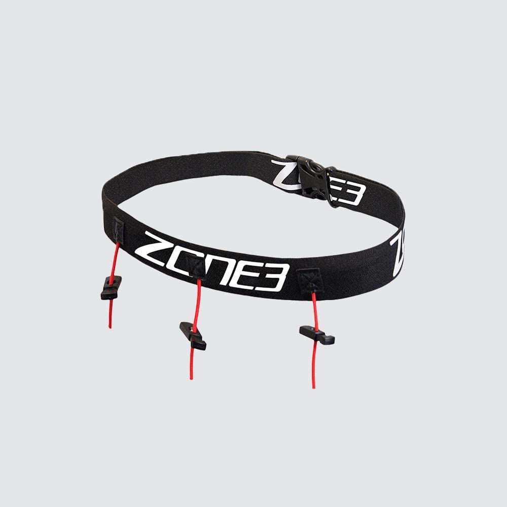 ZONE3 Ultimate Race Number Belt, Black / Red