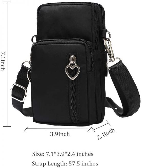 Sports Armband Outdoor Sweat-proof Running Armbag Cross-body Shoulder Casual Wallet Purse Gym Fitness Cell Phone Bag Key Holder for iPhone 13 Pro/12 Pro/Xs Max/Xr, Galaxy S10 Plus,Huawei P30 Pro,Black - Image 3