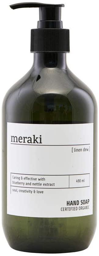 Meraki, Hand soap, Linen dew, h: 19 cm, dia: 7 cm, 490 ml./16.5 fl, Mkas111