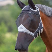 Shires Fine Mesh Fly Mask With Ears and Nose - Black