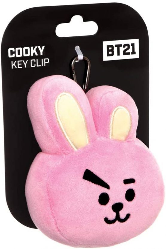 AURORA BT21 Official Merchandise, Cooky Plush Key Clip, 61334, Pink - Image 2