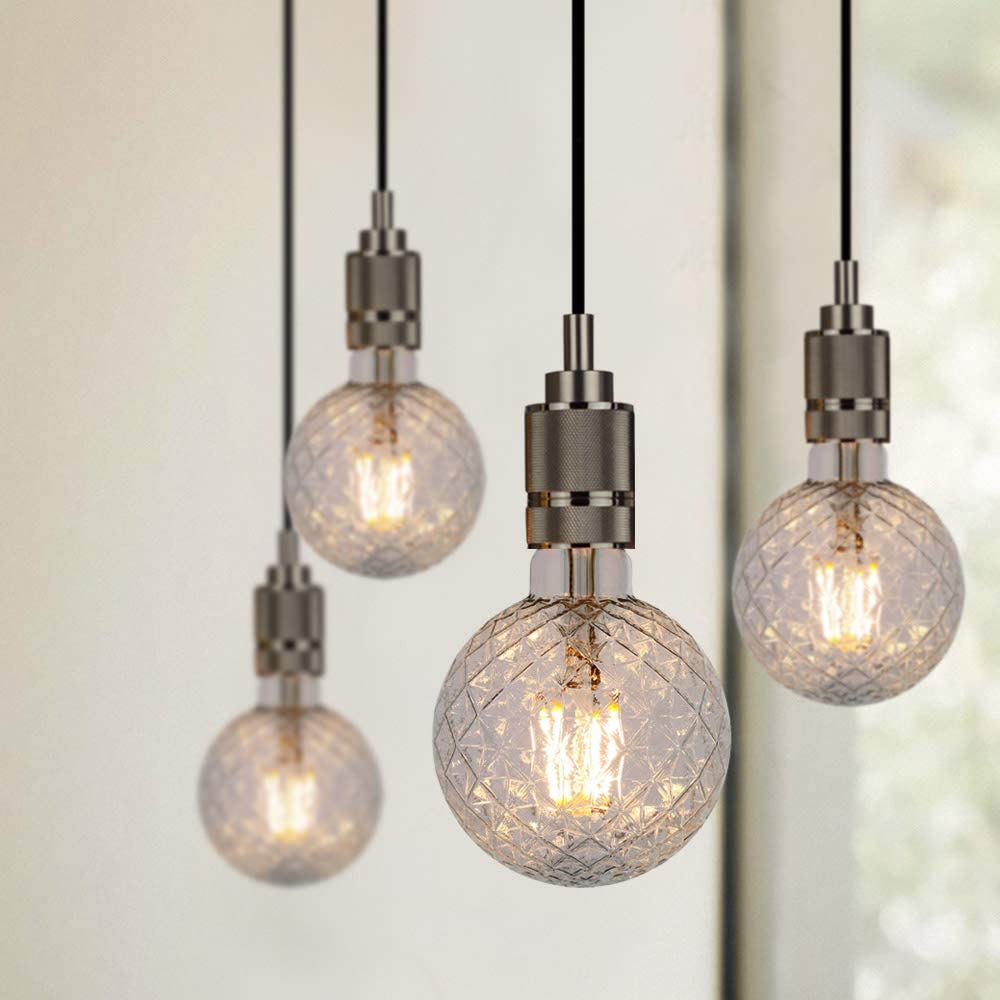 Tianfan Led Bulbs Vintage Light Bulb 4W Crystal Edison Bulb G95 220/240V E27 Specialty Decorative Light Bulb (Clear) - Image 2