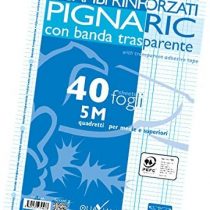 Pigna 02194595M Spares Reinforced with transparent band, 5M Lining, 5mm squares for medium and higher, 80g / sqm paper, pack of 40 sheets