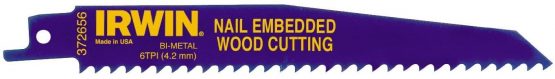 Irwin 10504158 Sabre Saw Blades Nail Embeded Wood Cut (Pack of 5)