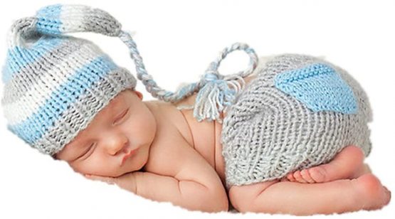 Newborn Baby Girl/Boy Crochet Knit Costume Photography Prop Hats and Outfits - Image 2