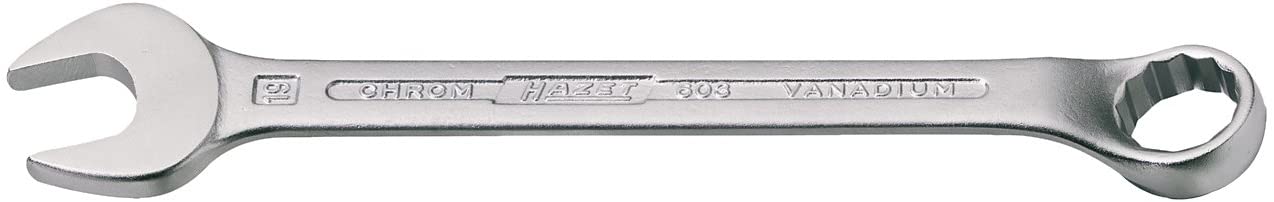 HAZET 603-21 240 mm 12-Point Profile Combination Wrench - Chrome-Plated, 21 mm(Schlüsselweite)