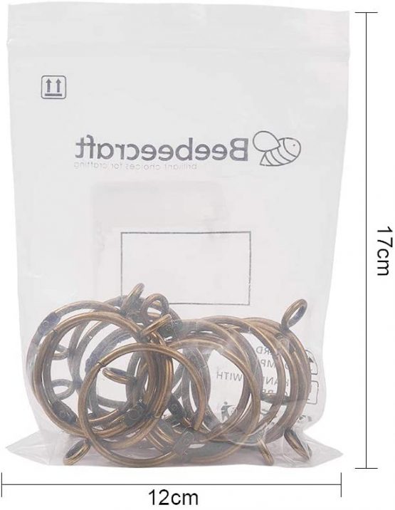 INCREWAY 16 Pack Open and Close Curtain Rings,1.5 Inch Inner Diameter,Antique Brass - Image 4