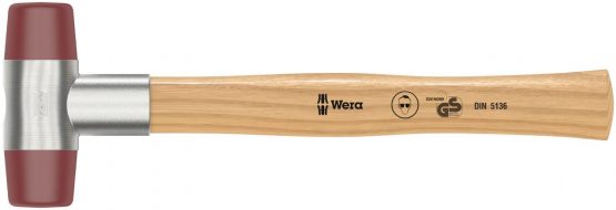 Wera 05000520001 Soft-Faced Hammer 102" with Urethane Head Sections 4x290.0mm, Silver