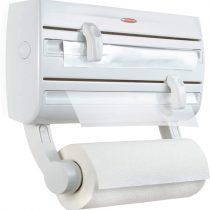 Leifheit Parat F2 ComfortLine Kitchen Roll Holder Wall Mounted Holder for Film, Foil and Kitchen Roll, Easy-Install Kitchen Roll Dispenser with Cutter