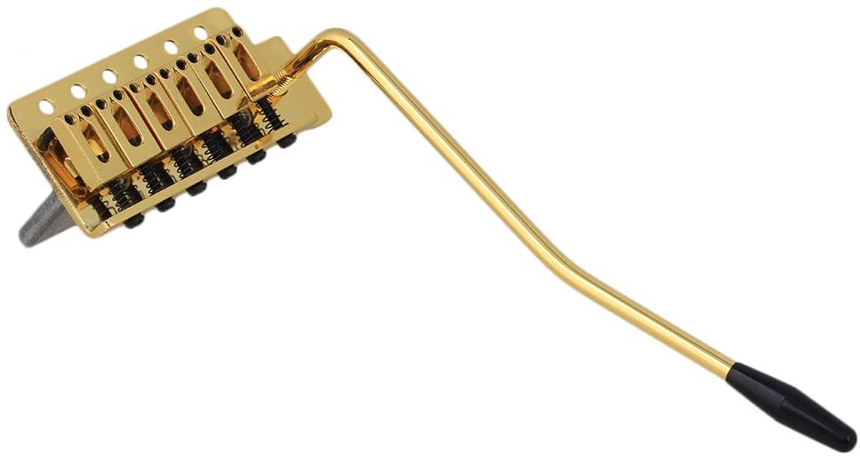 BQLZR Gold Tremolo Saddle Guitar Bridge Set For Electric Guitar Replacement Parts with Wrench, golden - Image 3