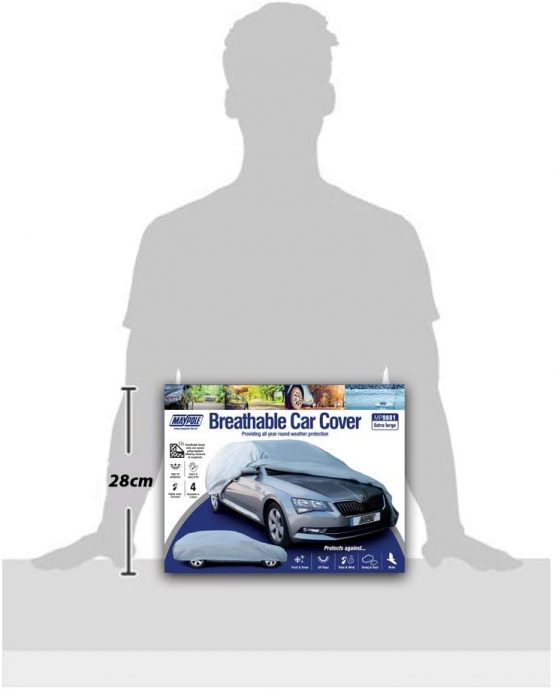 Maypole 9881 Breathable Full Car Cover, Grey, X-Large - Image 4