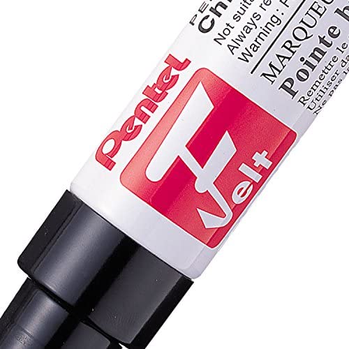 Pentel Jumbo Felt Pen, Large Chisel tip, Black Permanent Ink, 1 Pack of 6 Markers, 1 count (Pack of 6) - Image 2